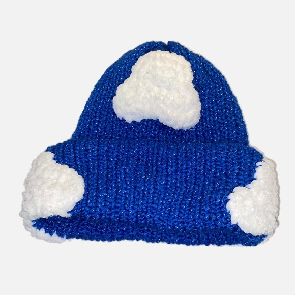 Plasma Beamz Hand-Knitted Metallic Blue Head in the Clouds Beanie main image 6
